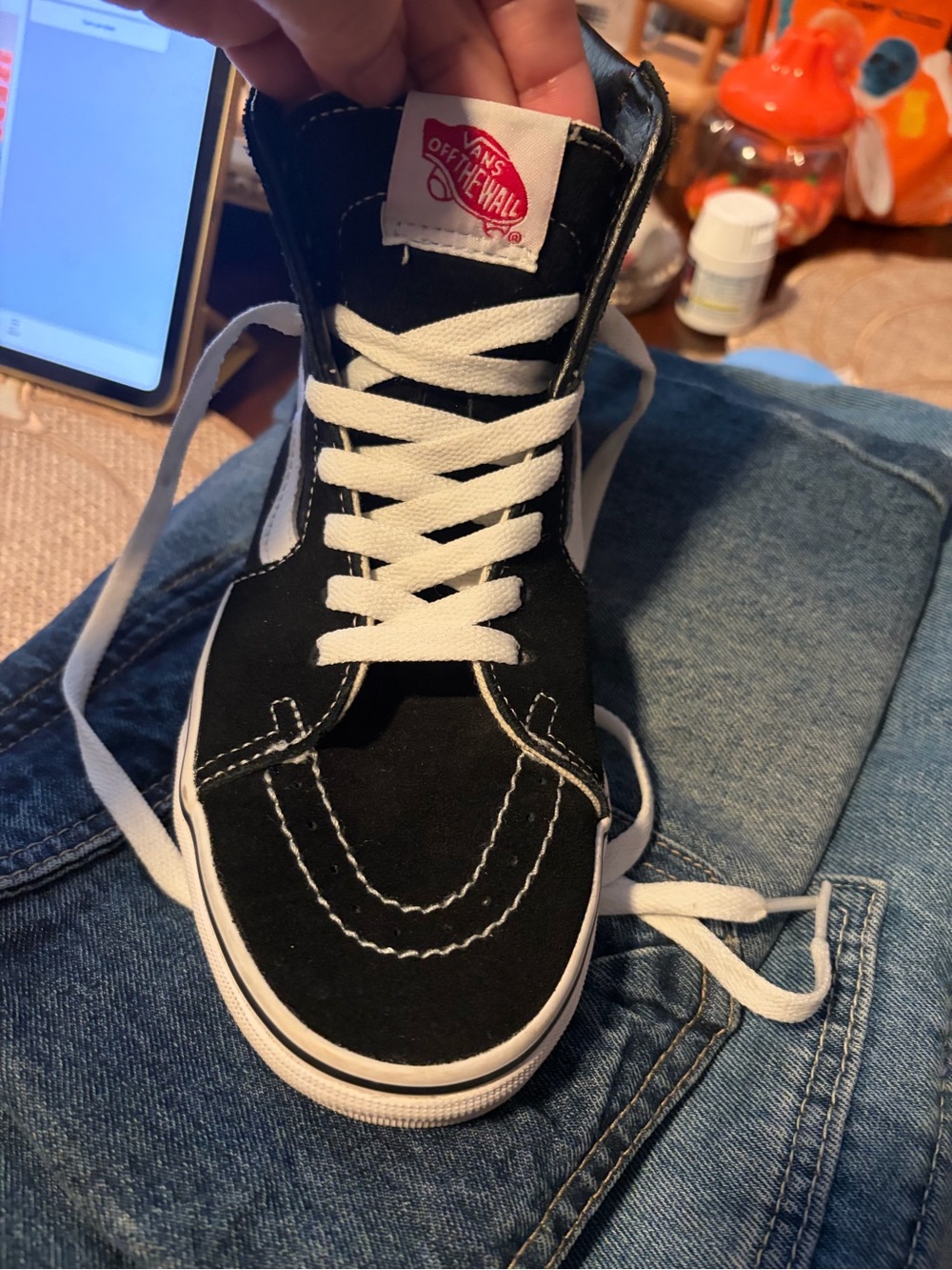 Vans Black and White High-Top Sneakers